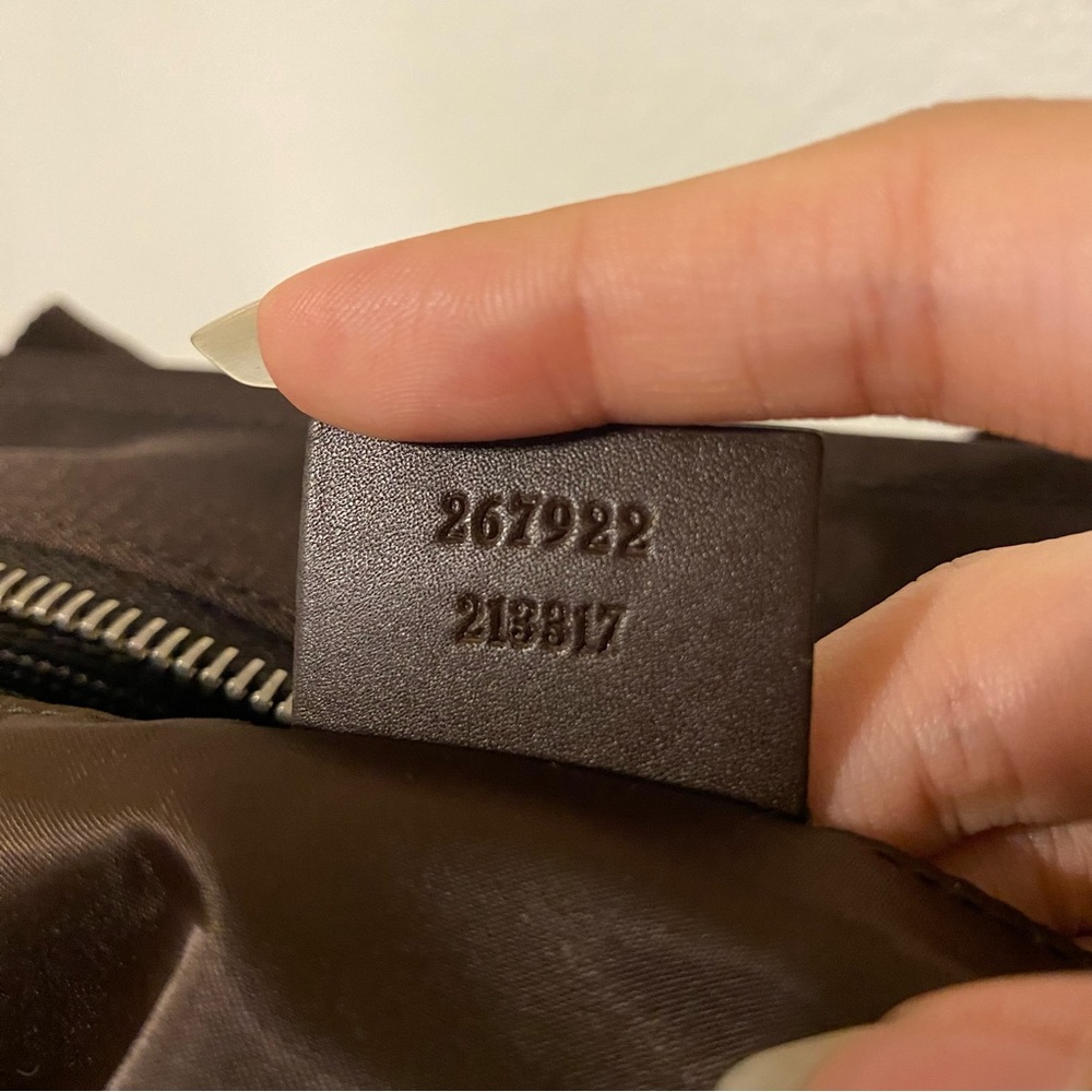 (NWOT) Gucci Brown Diamanté Nylon Shoulder Tote Bag - Picture 14 of 16